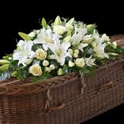 White Rose &amp; Lily Casket Spray 
