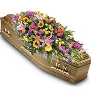 Vibrant Contemporary casket spray 