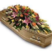 VIBRANT ROSE &amp; LILY CASKET SPRAY